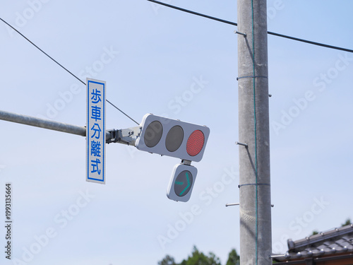 日本の歩車分離式の信号機