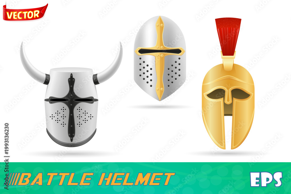 Naklejka premium ancient battle weapons stock set icons vector illustration