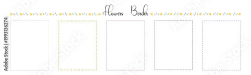 This set of cute flower borders for easy printing. It can be used in a variety of ways, such as decorating invitation cards, worksheets, paper patterns, weeding card, crafts, paper designs, and more.