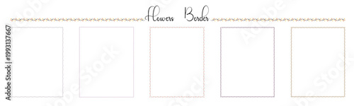 This set of cute flower borders for easy printing. It can be used in a variety of ways, such as decorating invitation cards, worksheets, paper patterns, weeding card, crafts, paper designs, and more.