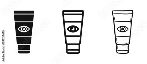 Eye Cream Tube Icon - Skin Care Beauty and Cosmetics Treatment Set