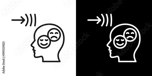 Emotional Resilience Icon Of Line Black And White Style