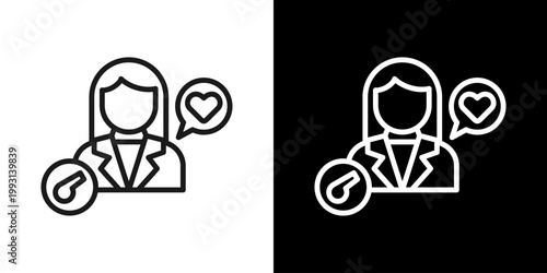 Life Coaching Icon Of Line Black And White Style