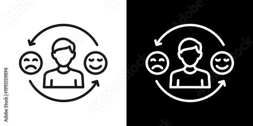 Behavior Change Icon Of Line Black And White Style