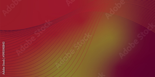 Scarlet red, olive green, and deep dark red luminous ribbons ascending from a dense shadowed base over a smooth grainy textured background with gentle glowing accents, sleek abstract banner compositio