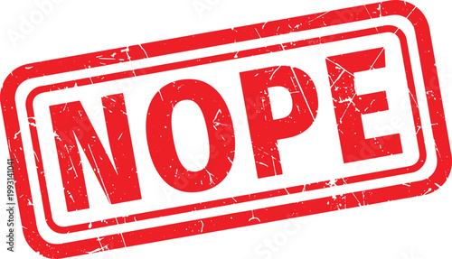 Tableau sur toile NOPE red rubber stamp text