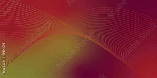 Scarlet red, olive green, and deep dark red luminous ribbons ascending from a dense shadowed base over a smooth grainy textured background with gentle glowing accents, sleek abstract banner compositio