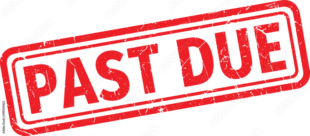 Foto PAST DUE red rubber stamp text