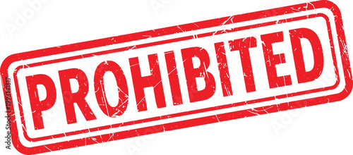 PROHIBITED red rubber stamp text