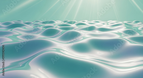 Sunlight filters through rippling water surface in serene natural environment