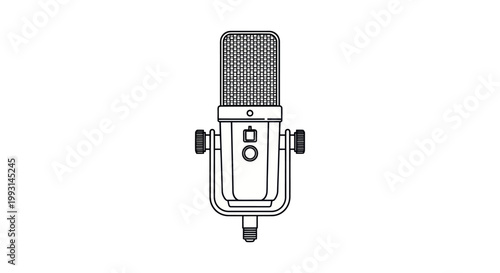 Professional studio microphone, isolated on white background.