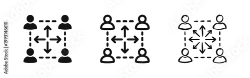 Social Distancing and Network Connection Icons