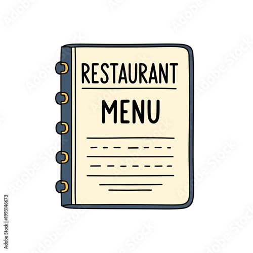 Restaurant Menu Book Illustration