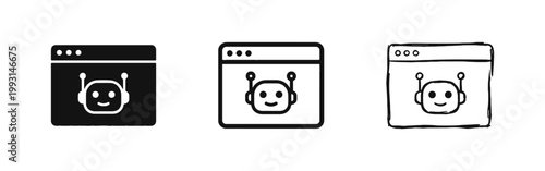 AI Chatbot and Virtual Assistant Web Icons
