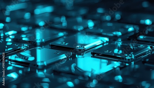 Glass panels with reflections, tech product background