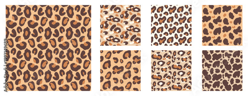 Leopard seamless pattern with rosette and spot in warm gold and brown. Classic leopard animal print with cheetah skin for trendy fashion. Hand drawn vector safari motifs on orange backdrop collection.