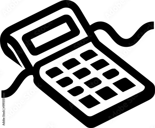 Calculator icon :A simple, stylized illustration of a calculator, perfect for representing financial concepts or mathematical operations. The image exudes clarity and usability.