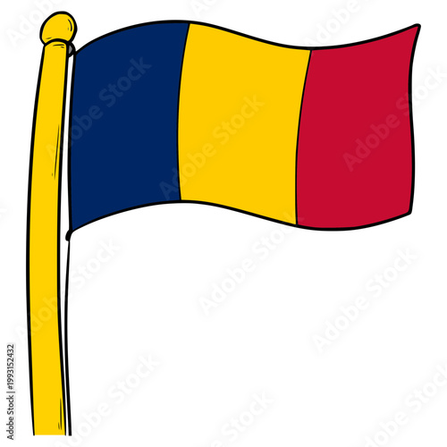 chad flag illustration hand drawn isolated vector