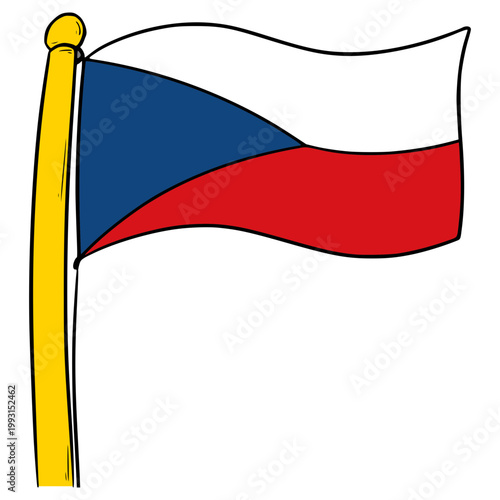 Czech flag illustration hand drawn isolated vector