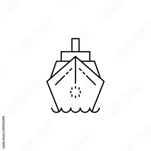 Large cruise ship line icon for ocean voyages, luxury maritime travel, boat tours, and marine transportation for holiday planning apps