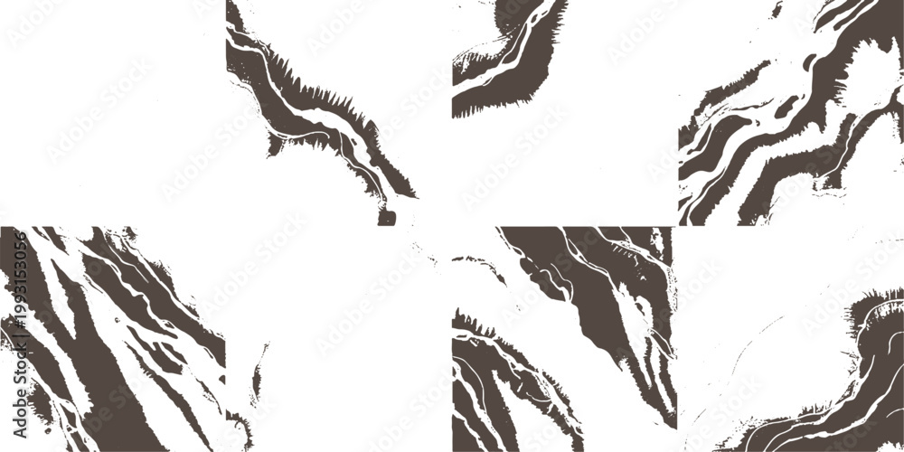 Obraz premium Abstract brown river delta patterns on white background texture