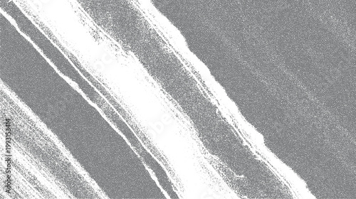 Abstract grey and white textured diagonal stripes with granular pattern