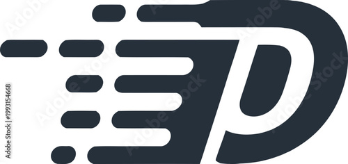 Dynamic Letter P Logo with Speed Effect for Modern Brands.