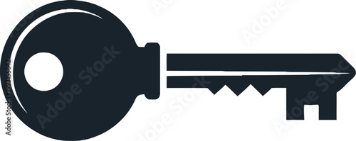 Simple Key Illustration - Security, Access, and Unlocking Concepts.