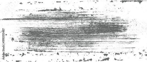 Grayscale distressed horizontal brush stroke texture with scattered speckles and grunge effect