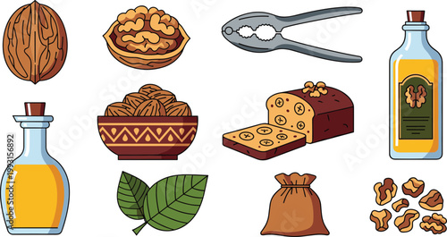 Coffee Culture and Espresso Bar Vector Icon Set Featuring Moka Pot, Espresso Machine, Latte Art, Coffee Beans, Burlap Sack, To-Go Cup, and Biscotti