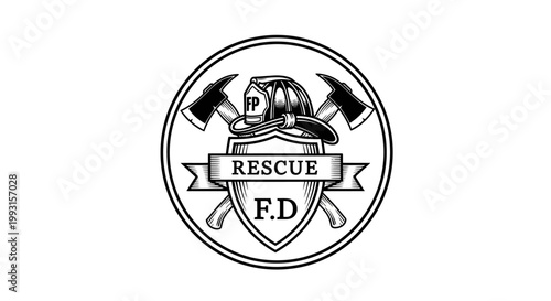 Fire department rescue emblem logo symbol.