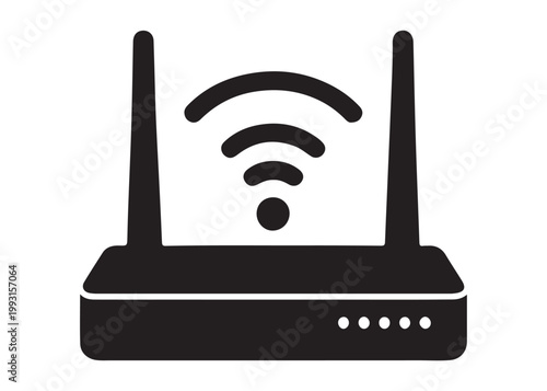 wifi router logo silhouette vector, wireless router logo silhouette vector illustration, wifi logo, network equipment logo silhouette, wifi internet access logo silhouette vector on white background