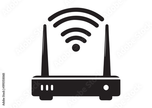 wifi router logo silhouette vector, wireless router logo silhouette vector illustration, wifi logo, network equipment logo silhouette, wifi internet access logo silhouette vector on white background