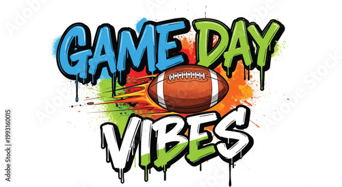 American football, game day, sports graphics, vibrant illustration, football vibes