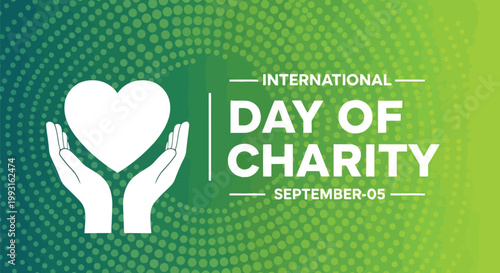 Hands holding a white heart symbol on international day of charity celebration