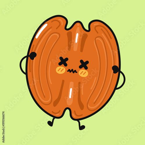 Pecan nut character feeling dizzy and unwell