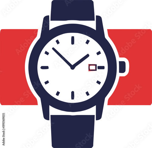 Modern Watch with White Dial.