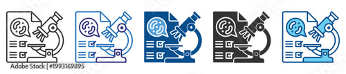 Lab report icon set multiple style collection