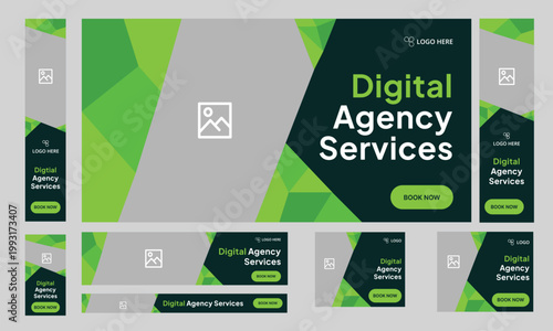 Digital business web banner design for social media post, digital marketing agency web set banner design, fully customizable vector eps 10 file format