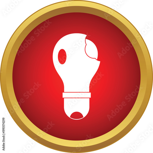 Broken light bulb icon representing a failed idea or electricity issue