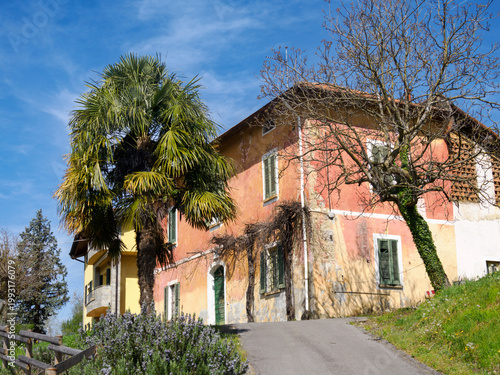 Old country house along the road to Colle Brianza at Santa Maria Hoe, Italy