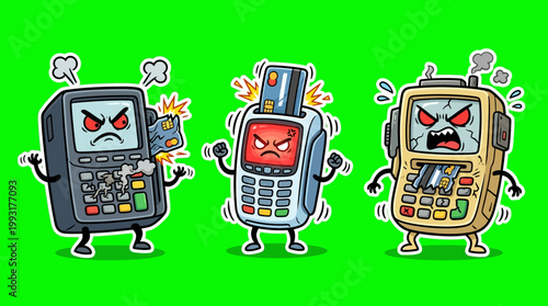 Angry Point of Sale Machines with Credit Card Processing Issues.