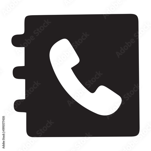 Telephone book receiver icon vector with call symbol for contact us and customer service design