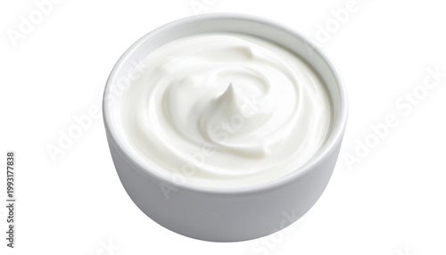 yogurt in a bowl isolated on transparent background