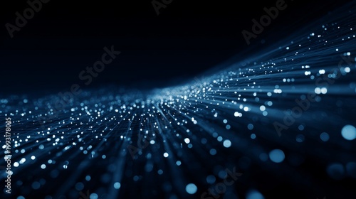 Luminescent Threads: A Galaxy of Blue Light Points Creating a Cosmic Pathway
