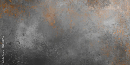 Aged grunge metal wall with a dark rusty texture and vintage brown paint on a rough old surface for a dirty industrial backdrop design