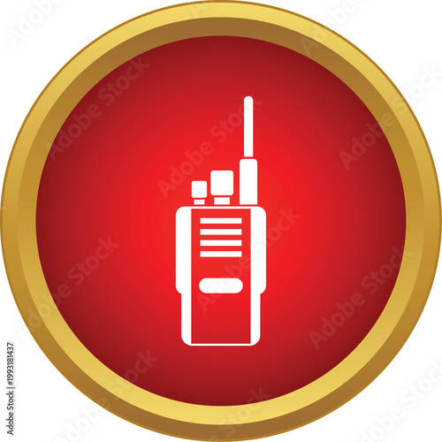 Walkie talkie radio icon representing portable communication and signal transmission