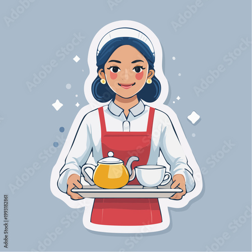 Waitress Serving Tea
