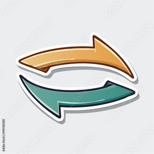 Two Arrows Forming a Circular Loop