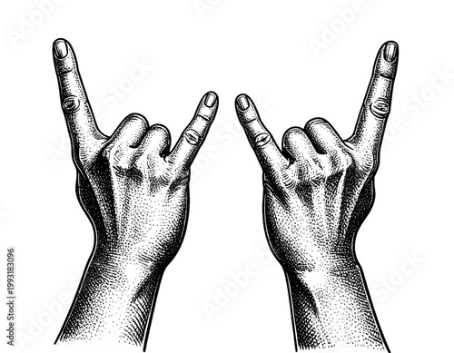 Hand gesture rock sign symbol music culture expression illustration isolated on white background
